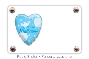 Diamante Naturale Certificato Con Personalizzazione Battesimo Palloncino Celeste